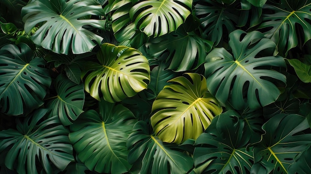 Tropical green leaves background