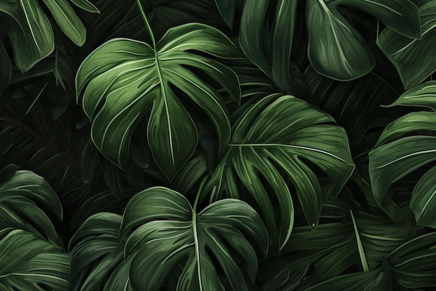 写真 熱帯緑の葉の背景