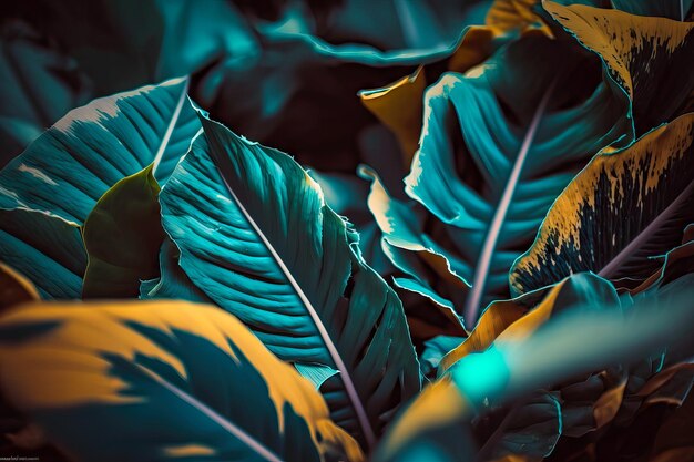 tropical Hawaiian palm leaves Bahamas summer leafy abstract plants