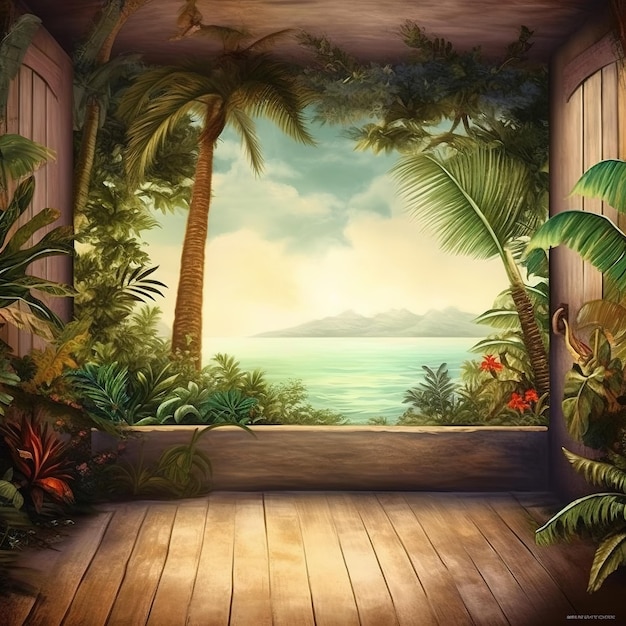 Photo tropical holiday prop backdrop