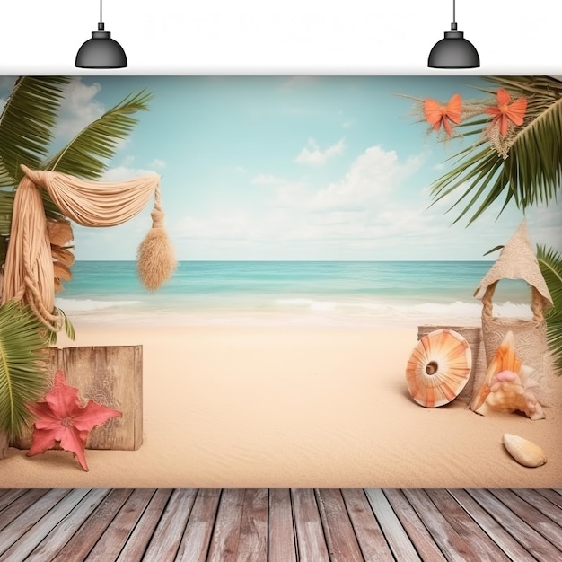 Photo tropical holiday prop backdrop