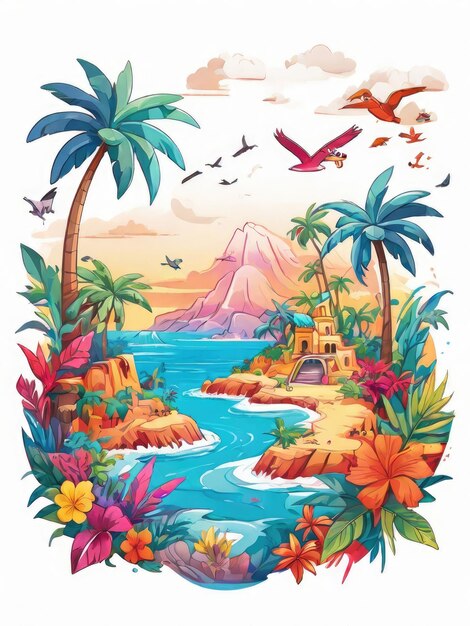 Foto illustrazione di sfondo di isole tropicali