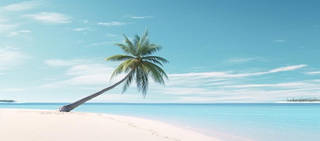 Tropical island background with palm trees