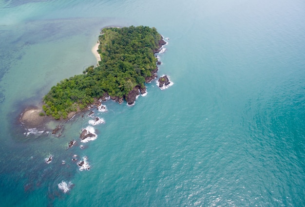 tropical Island and beach in bluesea