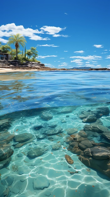 Tropical island in the ocean