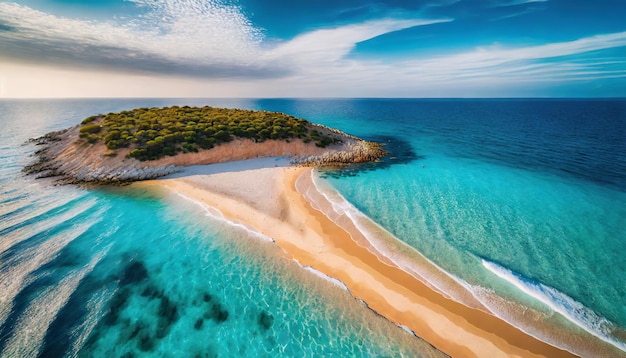 Foto l'isola paradisiaca tropicale vista dall'alto