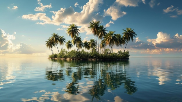 Tropical Island Paradise at Sunset