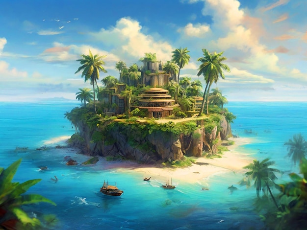 Photo a tropical island paradise