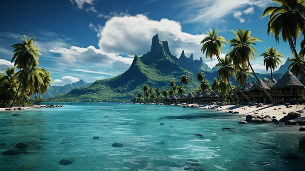 Tropical island scenery hd 8k wallpaper stock photographic image