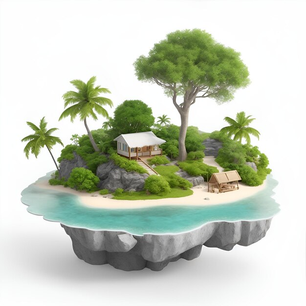 tropical island in the sea AI generated