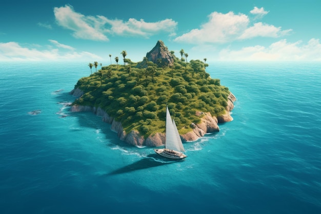 Tropical island sea Generate Ai