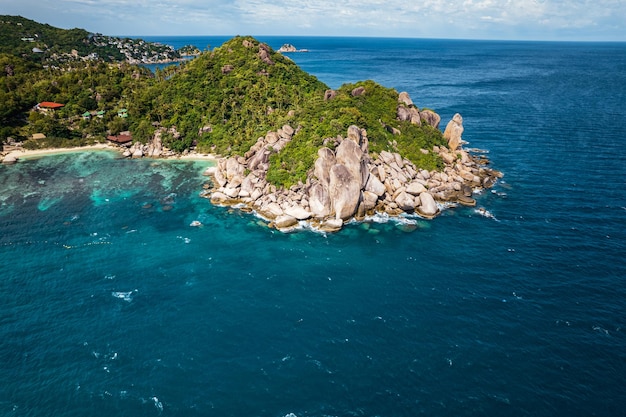 Tropical island and sea view form above