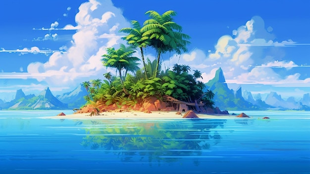 Tropical island sea