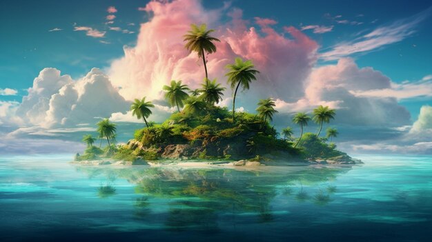 Photo tropical island sea