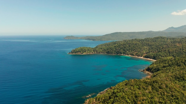 Tropical island with blue lagoon