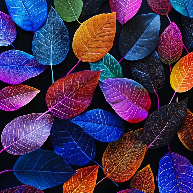 Photo tropical leaf background blue pink toned