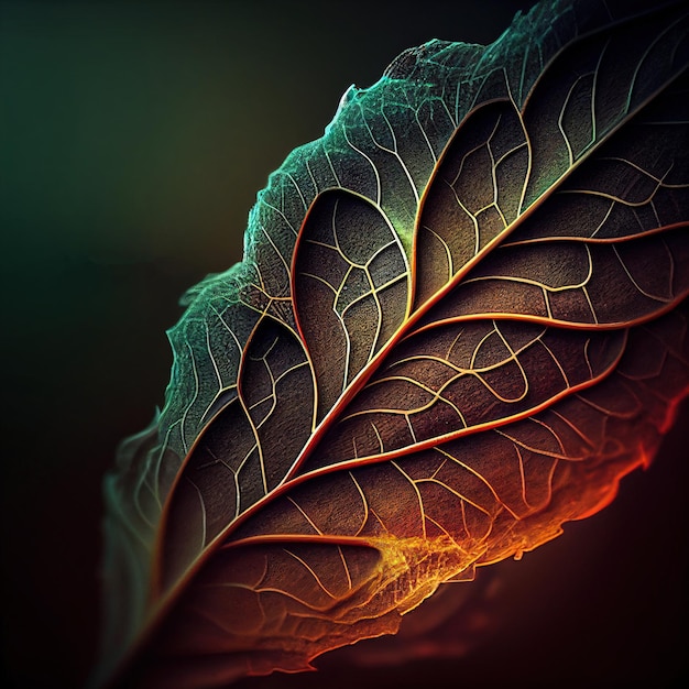 A Tropical leaf Closeup Details of leaf