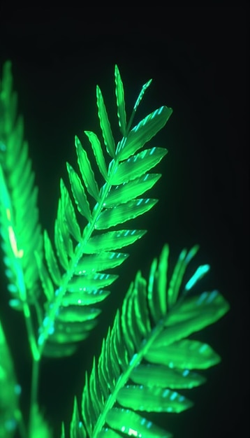 tropical leaf in neon colors