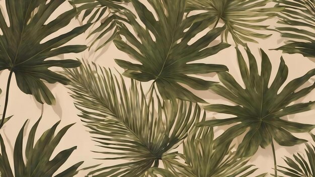 Photo tropical leaf shadow on beige background