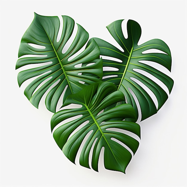 Tropical leaves 3d render image