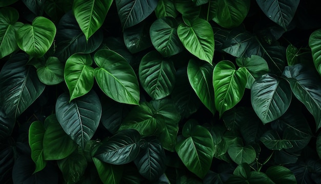 tropical leaves background top view closeup nature view of green leaves background