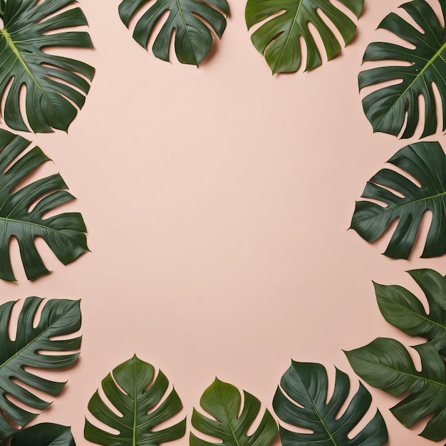 Tropical leaves background with copy space