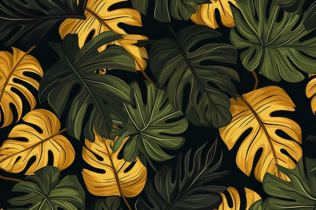 Tropical leaves background for zoom