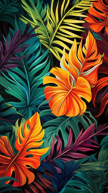 Tropical leaves background