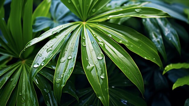 Tropical Leaves Blue and Film Texture Clone