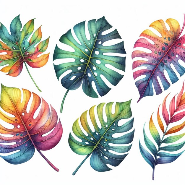 Tropical leaves collection