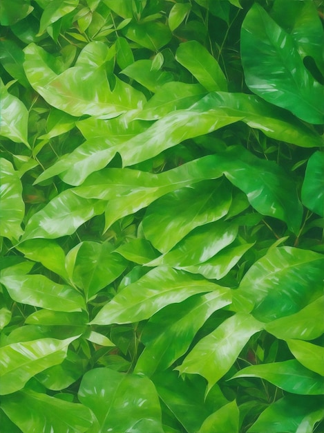 Tropical leaves in forest ai generated