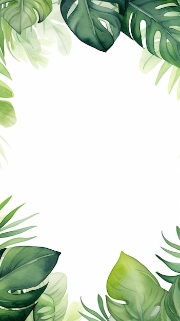 Tropical leaves frame illustration