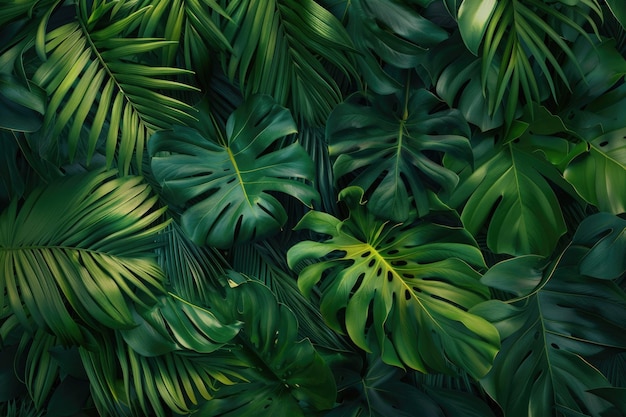 Photo tropical leaves group panorama background nature concept