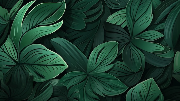 Photo tropical leaves illustration