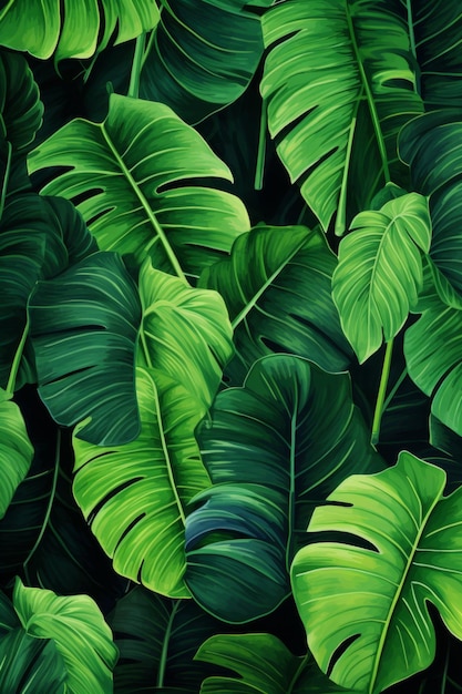 Tropical leaves pattern