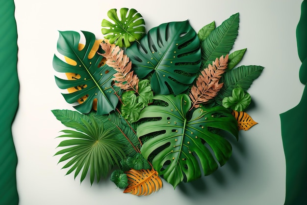 tropical leaves top view