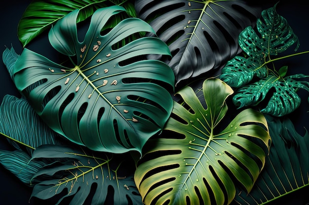 tropical leaves top view