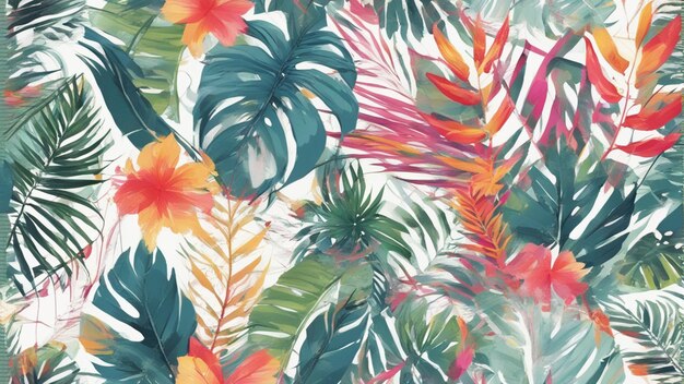 A tropical leaves wallpaper abstract pattern