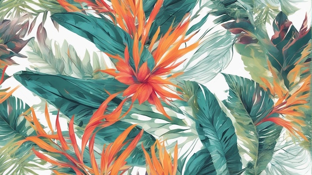 熱帯の葉の壁紙の抽象的なパターン
