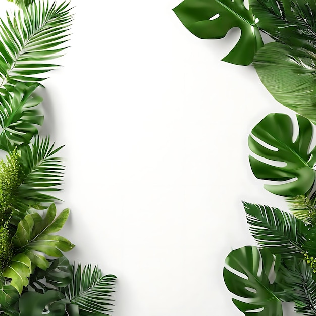 Photo tropical leaves on white background