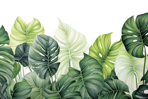 tropical leaves on a white background