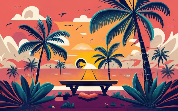 Tropical logo design