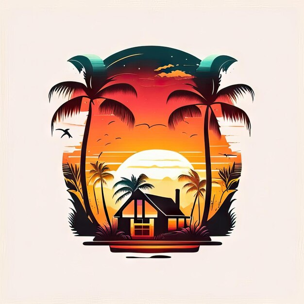 Photo tropical logo design