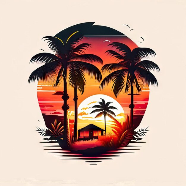 Photo tropical logo design