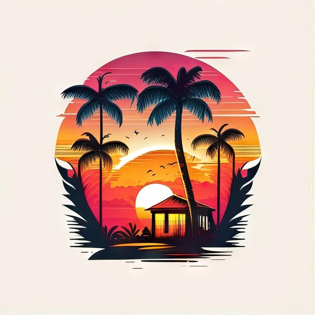 Photo tropical logo design