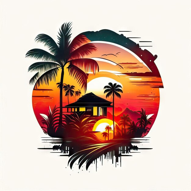 Foto design logo tropicale