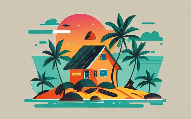 Tropical logo design