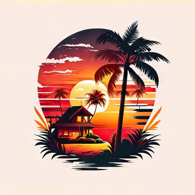 Tropical logo design