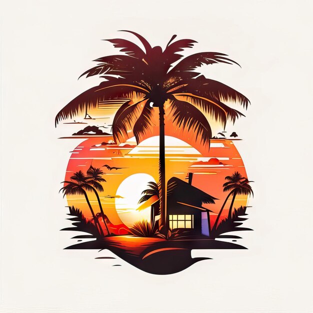 Photo tropical logo design