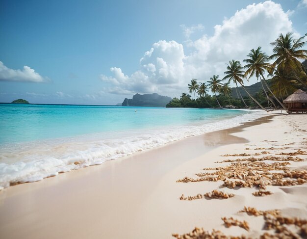 Photo tropical maldives resort hotel and island with beach and sea